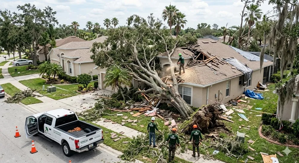 Emergency tree removal after storm damage in Hernando County, FL